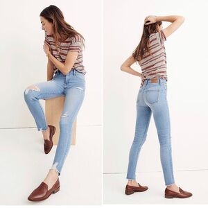 Madewell 25S 9" High-Rise Skinny Jeans Ontario Distressed Hem Edition 25 S Short